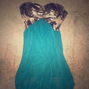 GOLD/TURQ. SEQUENCE DRESS XL JUNIORS